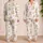 Adorable Teddy Bear Bow Motif Cozy Bedtime Home Comfort Gift For Women And Girls Satin Pajamas Set - 2