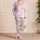 Blush Pink Bow Ribbon Vertical Stripe Lounge Set For Cozy Nights And Relaxed Weekends Satin Pajamas Set - 4