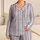 Lavender Gray White Pinstripe Loungewear for Relaxing Evenings and Cozy Weekends Satin Pajamas Set - 1