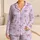 Lavender Stripe Bow Lounge Set For Cozy Evenings, Relaxing Weekends And Gift Giving Satin Pajamas Set - 1