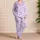 Lavender Stripe Bow Lounge Set For Cozy Evenings, Relaxing Weekends And Gift Giving Satin Pajamas Set - 4
