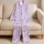 Lavender Stripe Bow Lounge Set For Cozy Evenings, Relaxing Weekends And Gift Giving Satin Pajamas Set - 5