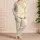 Golden Ribbon Bows Vertical Stripes Cozy Bedtime Lounge Gift Set For Women Everyday Wear Satin Pajamas Set - 4