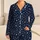 Navy Ivory Polka Dots For Cozy Autumn Lounging And Relaxed Bedtime, Women's Gift Idea Satin Pajamas Set - R7TAK1AXBR