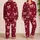 Cranberry Pinstripe Bow Ribbons Cozy Holiday Loungewear Gift for Women and Girlfriends Satin Pajamas Set - 2