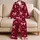 Cranberry Pinstripe Bow Ribbons Cozy Holiday Loungewear Gift for Women and Girlfriends Satin Pajamas Set - 5
