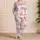 Pink Mountain Floral Toile Countryside Scenes for Relaxing Bedtime Lounging Women Satin Pajamas Set - 4
