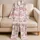 Pink Mountain Floral Toile Countryside Scenes for Relaxing Bedtime Lounging Women Satin Pajamas Set - 5