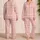 Pink Cream Gingham Plaid Cottagecore Summer Lounge Holiday Gift for Women and Brides Satin Pajamas Set - 2