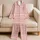 Pink Cream Gingham Plaid Cottagecore Summer Lounge Holiday Gift for Women and Brides Satin Pajamas Set - 5