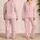 Pink Ivory Gingham Check for Cozy Nights, Relaxed Weekend Mornings, and Home Days Satin Pajamas Set - 2