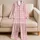 Pink Ivory Gingham Check for Cozy Nights, Relaxed Weekend Mornings, and Home Days Satin Pajamas Set - 5
