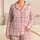 Pink Ivory Gingham Check for Cozy Nights, Relaxed Weekend Mornings, and Home Days Satin Pajamas Set - 1