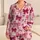 Blush Pink Ribbon Bows With Stripes For Cozy Evenings And Feminine Lounge Style At Home Satin Pajamas Set - 1