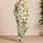 Lemon Gingham Botanical Loungewear Set for Sunny Mediterranean Relaxation at Home Satin Pajamas Set - 4