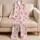Raspberry Bow Pink Cream Stripe Lounge Set For Cozy Evenings, Sleepovers And Gifting Satin Pajamas Set - 5