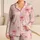 Raspberry Bow Pink Cream Stripe Lounge Set For Cozy Evenings, Sleepovers And Gifting Satin Pajamas Set - 1