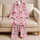 Pink Bow Floral Ribbon Garden Style for Cozy Home Relaxation and Everyday Gifting Women Satin Pajamas Set - 5