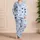 Navy Heart Bow Stripes Cozy Bedtime Sleepwear For Women Classic Blue White Gift Idea Satin Pajamas Set - 4