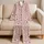 Blush Pink Leopard Spots For Cozy Evenings At Home, Vintage Boutique Style For Women Satin Pajamas Set - 5