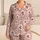Blush Pink Leopard Spots For Cozy Evenings At Home, Vintage Boutique Style For Women Satin Pajamas Set - 1