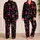 Scarlet Cherry Motif for Spring Summer Lounging, Collared Button Front and Bow Shorts Satin Pajamas Set - 2