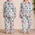 Blue Striped Cherries for Summer Relaxing, Everyday Comfort, and Sweet Gift Giving Satin Pajamas Set - 2