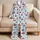 Blue Striped Cherries for Summer Relaxing, Everyday Comfort, and Sweet Gift Giving Satin Pajamas Set - 5
