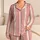 Blush Pink Ivory Vertical Stripes Cozy Bedtime Gift For Women In A Boutique Home Satin Pajamas Set - 1