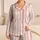 Pink Ivory Vertical Stripes for Cozy Bedtime Relaxation and Weekend Lounging Women Satin Pajamas Set - 1