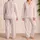 Pink Ivory Vertical Stripes for Cozy Bedtime Relaxation and Weekend Lounging Women Satin Pajamas Set - 2