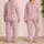 Blush Pink Leopard Spots For Summer Lounging, Elegant Rose Style Gift For Chic Women Satin Pajamas Set - 2