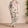 Dusty Rose Bows and Floral Clusters for Romantic Lounging and Relaxing, Women's Gift Satin Pajamas Set - 4