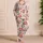 Vintage Rose Garden Floral for Romantic Lounging and Cozy Travel Gifts for Women Satin Pajamas Set - 4