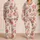 Vintage Rose Garden Floral for Romantic Lounging and Cozy Travel Gifts for Women Satin Pajamas Set - 2