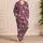 Mauve Plum Botanical Flowers for Spring Lounging, Cozy Home Style, and Women’s Gift Satin Pajamas Set - 4