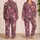 Mauve Plum Botanical Flowers for Spring Lounging, Cozy Home Style, and Women’s Gift Satin Pajamas Set - 2