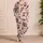 Burgundy Cherry Sprigs on Blush Pinstripes for Cozy Bedtime Lounging and Relaxing Satin Pajamas Set - 4