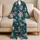 Blush Magnolia Botanical Floral Teal Spring Loungewear Set for Women Home Relaxation Satin Pajamas Set - 5