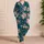 Blush Magnolia Botanical Floral Teal Spring Loungewear Set for Women Home Relaxation Satin Pajamas Set - 4