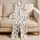 Vintage Rosebud Botanical Summer Lounging Set for Women, Casual Relaxed Home Style Satin Pajamas Set - 5