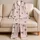 Blush Love Bow Stripes For Romantic Lounging And Valentine Gifting At Home For Women Satin Pajamas Set - 5