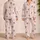 Blush Love Bow Stripes For Romantic Lounging And Valentine Gifting At Home For Women Satin Pajamas Set - 2