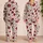 Burgundy Poppy Botanicals for Elegant Summer Lounging and Relaxing Gift Ideas for Women Satin Pajamas Set - 2