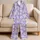 Lavender Daisy Floral with Cherry-Red Centers for Cozy Home Lounging, Women’s Gift Satin Pajamas Set - 5
