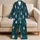 Folk Fish Motif for Relaxed Bedtime Lounging and Cozy Weekend Mornings at Home Indoors Satin Pajamas Set - 5