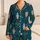 Folk Fish Motif for Relaxed Bedtime Lounging and Cozy Weekend Mornings at Home Indoors Satin Pajamas Set - 1