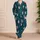 Folk Fish Motif for Relaxed Bedtime Lounging and Cozy Weekend Mornings at Home Indoors Satin Pajamas Set - 4