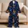 Midnight Navy Butterfly Motif for Cozy Lounging, Relaxed Bedtime, and Whimsical Styling Satin Pajamas Set - 5