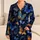 Midnight Navy Butterfly Motif for Cozy Lounging, Relaxed Bedtime, and Whimsical Styling Satin Pajamas Set - 1